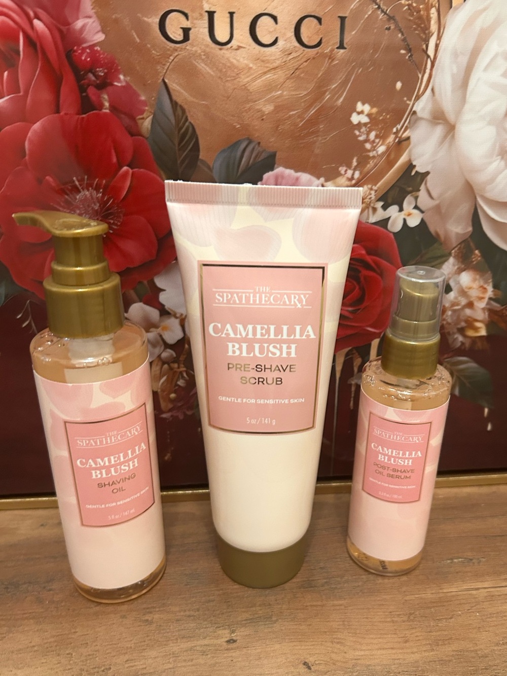 The Spathecary Camellia Blush Skincare Shaving Trio